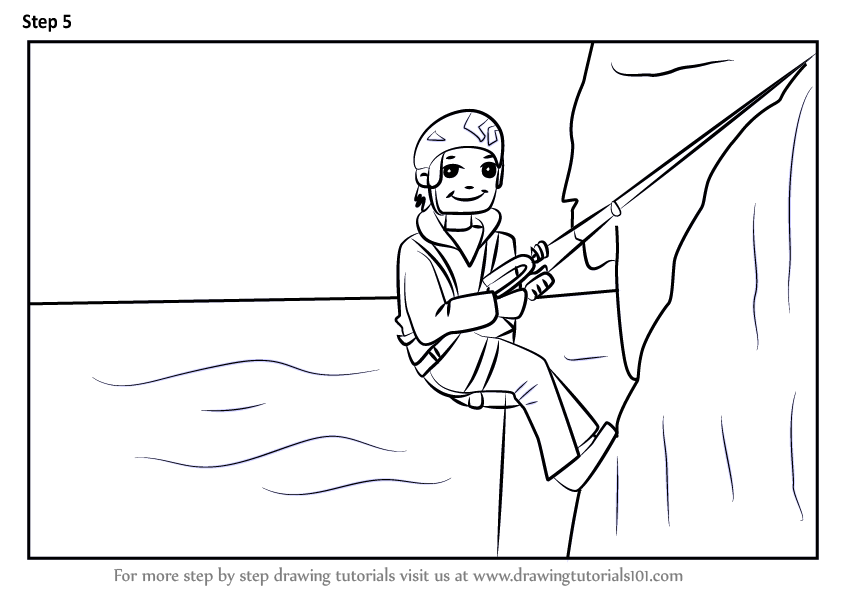 846x600 learn how to draw a rock climber - Climbing Drawing