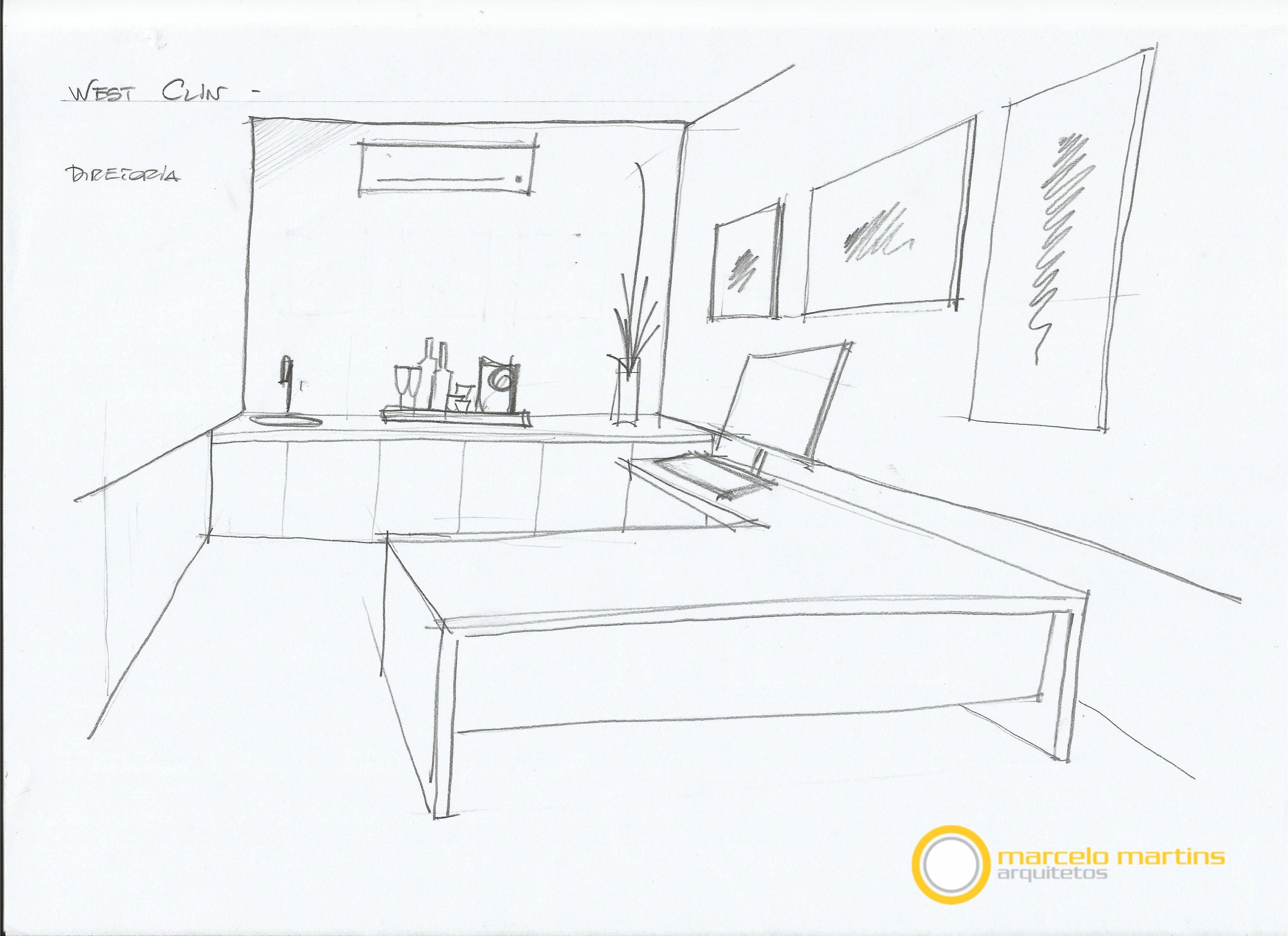 3508x2550 croqui sala diretor - Clinic Drawing