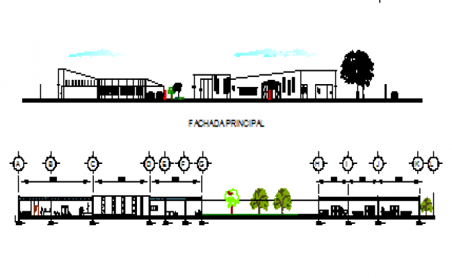 650x400 elevation design drawing of clinic health design drawing - Clinic Drawing