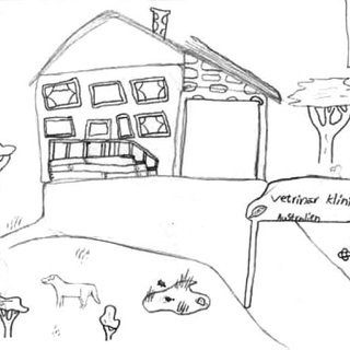 320x320 in this drawing, the boy depicts his veterinary clinic - Clinic Drawing
