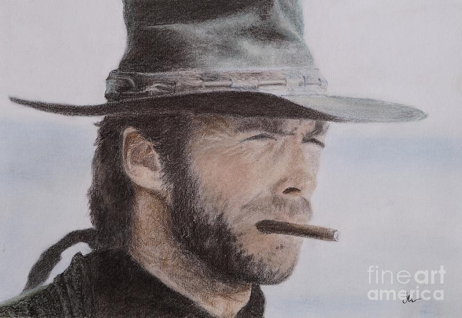 900x620 Clint Eastwood Drawing Drawing - Clint Eastwood Drawing