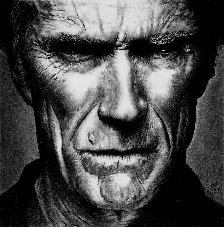 888x900 Clint Eastwood Drawing - Clint Eastwood Drawing