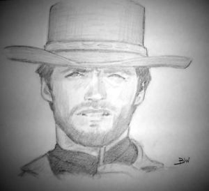 300x274 clint eastwood action movies directoractor original graphite - Clint Eastwood Drawing