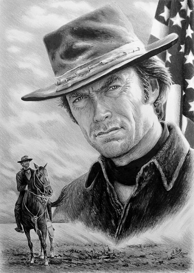 641x900 Clint Eastwood American Legend Drawing - Clint Eastwood Drawing