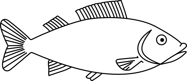 600x261 Easy Long Fish Drawings Fish Outline Clip Art H Projects - Clip Drawing
