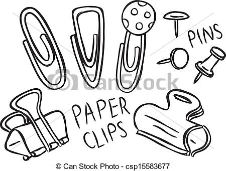 450x341 pins and paper clips - Clip Drawing