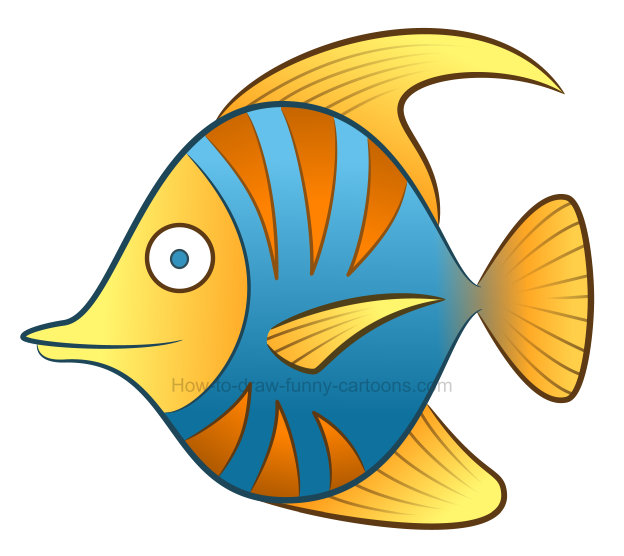 624x556 How To Draw A Tropical Fish Clipart - Clipart Drawing Pictures