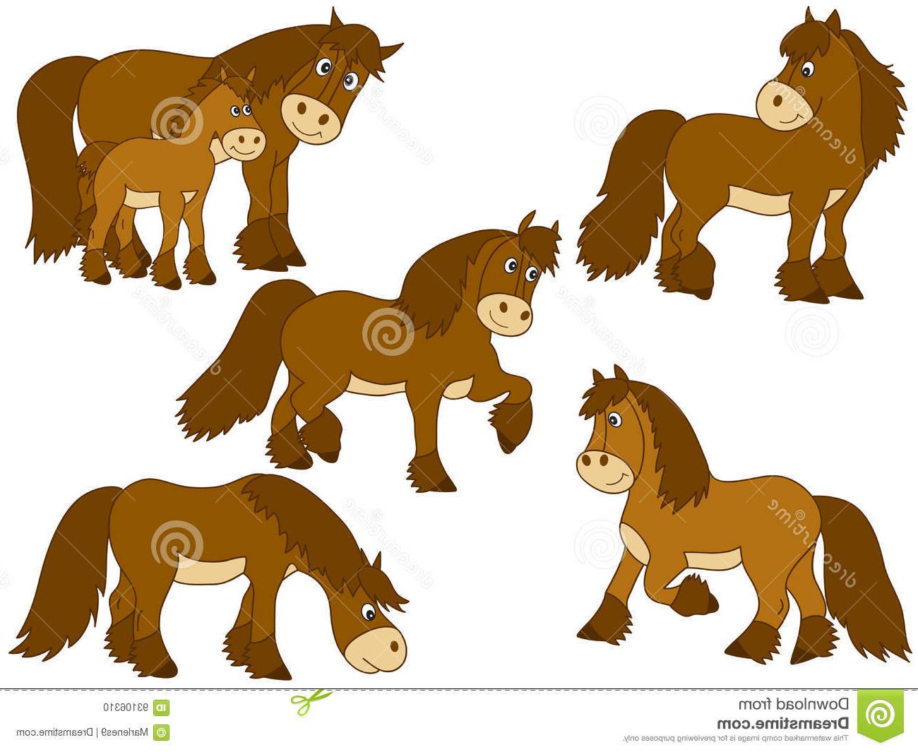1300x1065 Unique Vector Horses Set Cartoon Cute Horse Clipart Drawing - Clipart Drawing Pictures