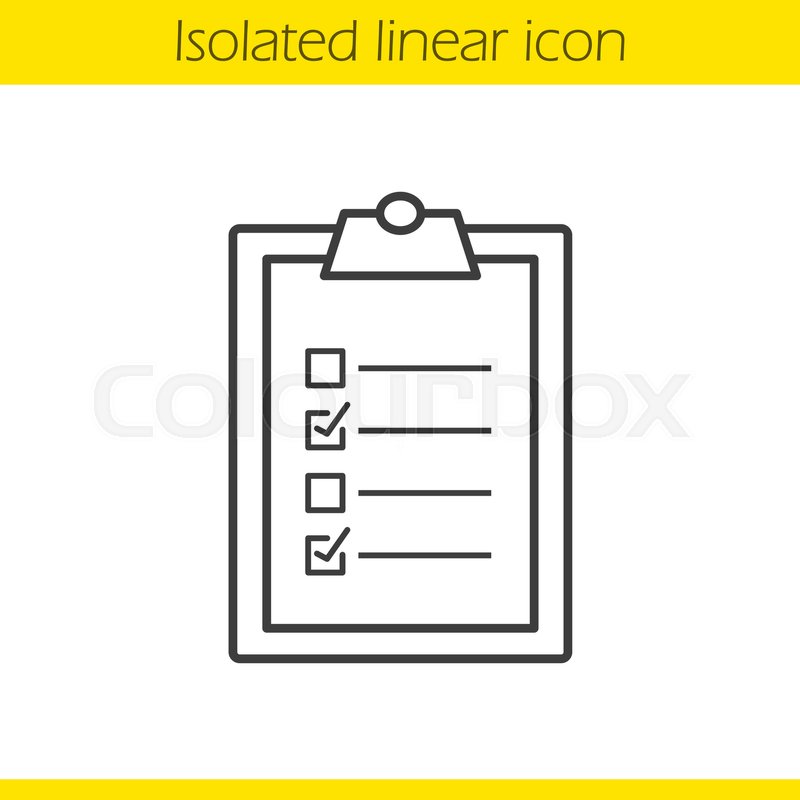 800x800 clipboard checklist linear icon stock vector colourbox - Clipboard Drawing