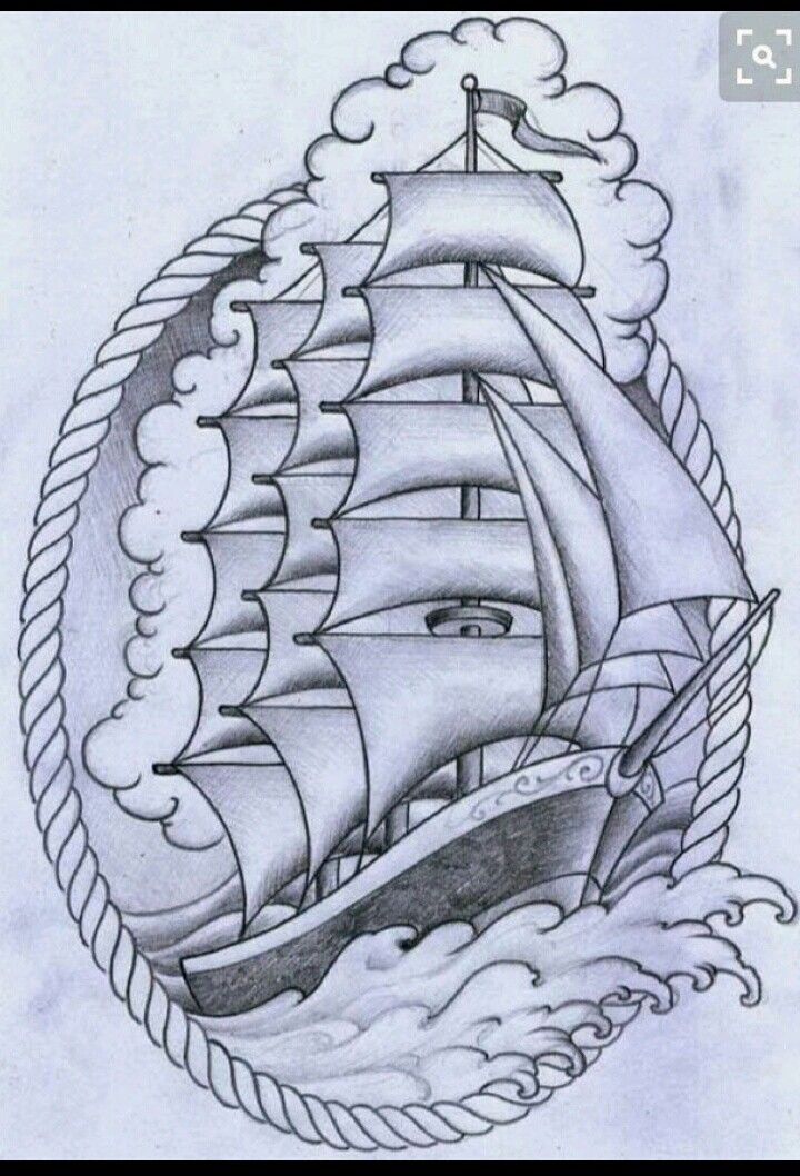 720x1058 Clipper Drawing Ships Tattoos, Tattoo Drawings, Ship Drawing - Clipper Drawing