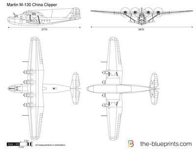 400x304 Martin M China Clipper Vector Drawing - Clipper Drawing