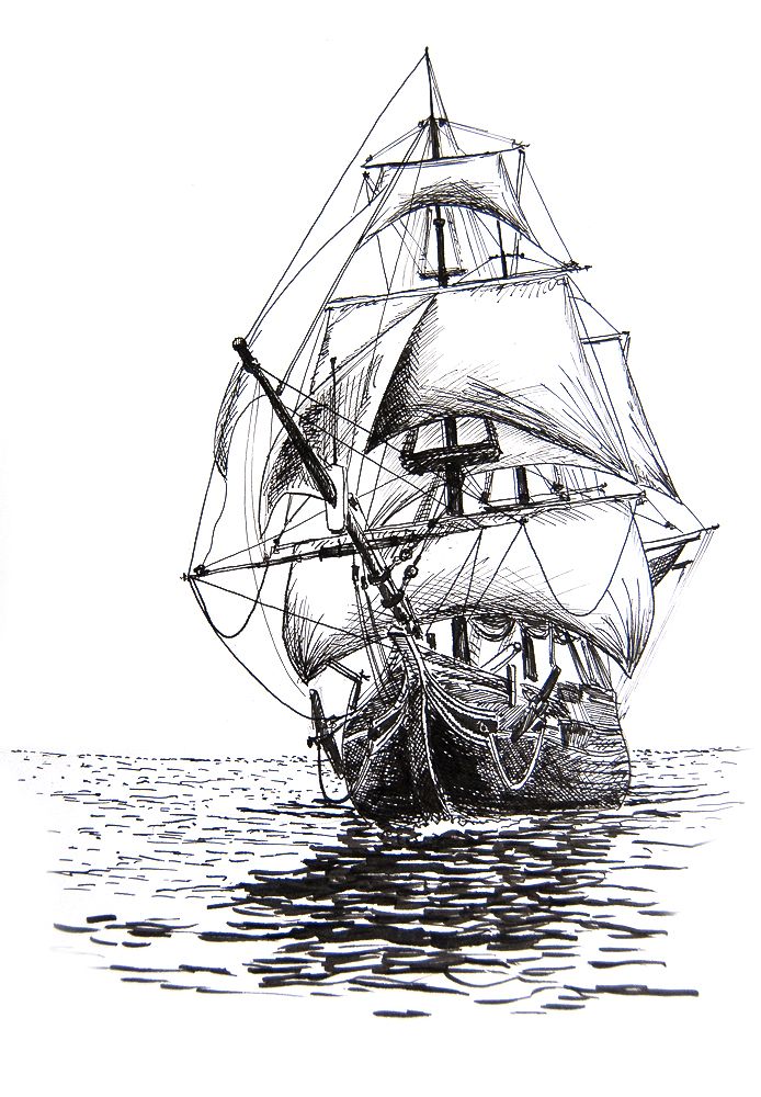 Clipper Ship Drawing at Explore collection of