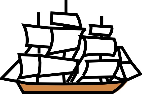 600x401 sailing ship clip art free vector in open office drawing - Clipper Ship Drawing
