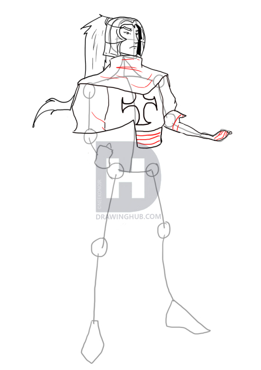 508x720 How To Draw A Paladin, Paladin, Step - Cloak Drawing