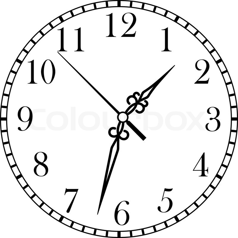 800x800 Dainty Line Drawing Of A Round Dial Stock Vector Colourbox - Clock Drawing Images