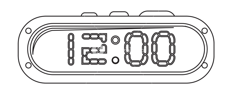 1000x426 Alarm Clock Drawing Vector Royalty Free Stock Image - Clock Drawing Images