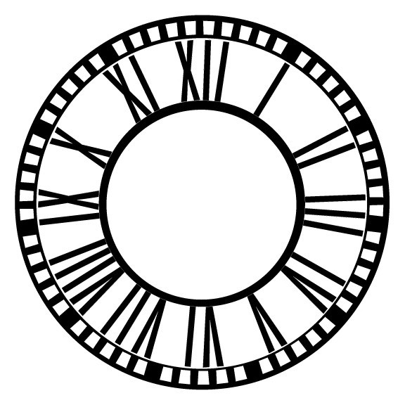 576x576 classical clock face vinyl wall decal wilsongraphics - Clock Face Drawing