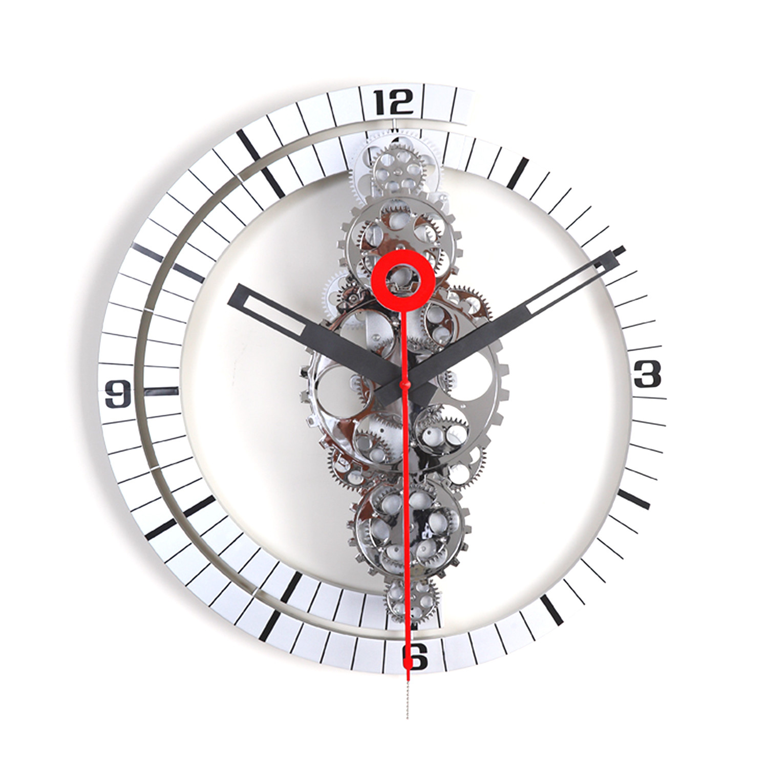 1500x1500 Large Moving Gear Wall Clock Spiral Dial - Clock Gears Drawing