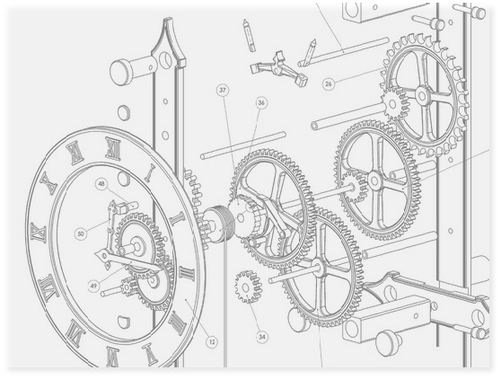 558x422 Drawings - Clock Gears Drawing
