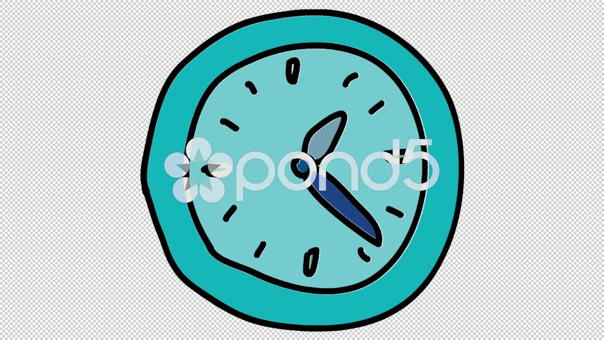 1920x1080 Wall Clock Line Drawing Illustration Animation Transparent - Clock Line Drawing