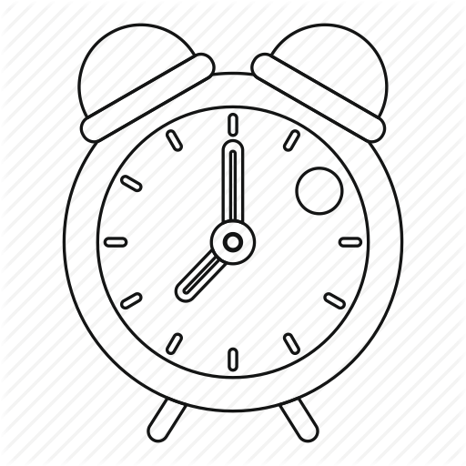 512x512 Alarm, Clock, Line, Outline, Table, Thin, Time Icon - Clock Line Drawing