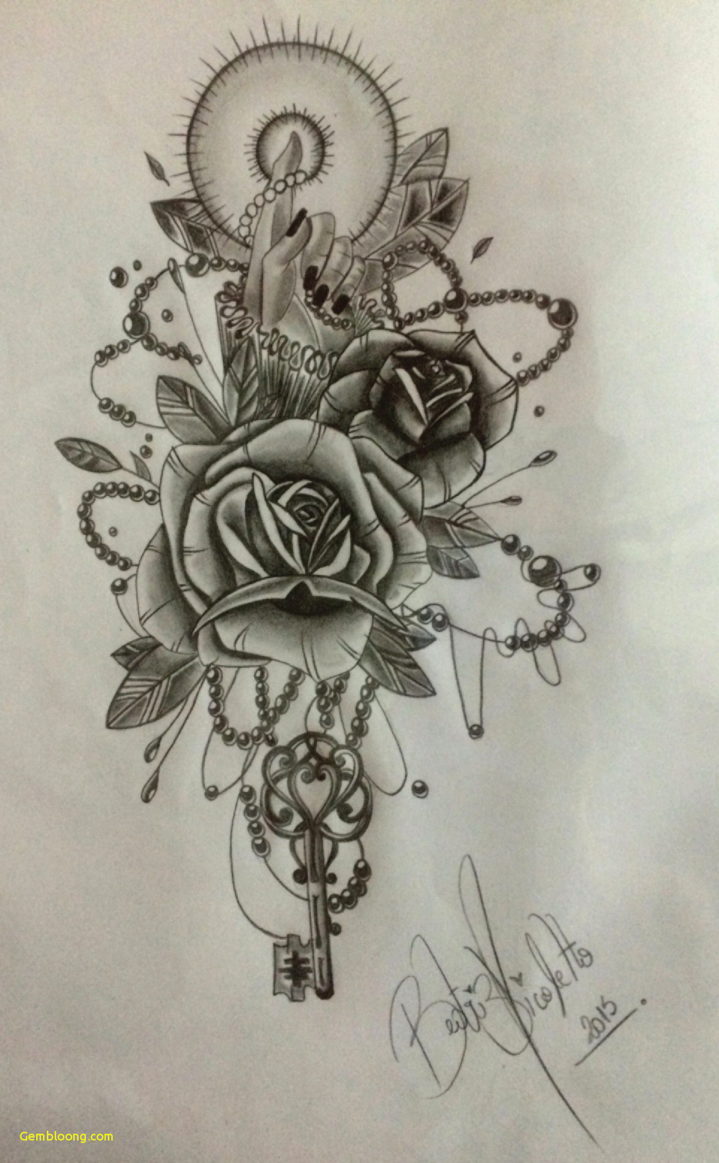 1473x2382 clock tattoo drawing classy flores chave brilho perolas - Clock Tattoo Drawing
