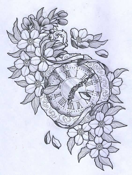 564x747 Best Clock Tattoos Ideas - Clock Tattoo Drawing