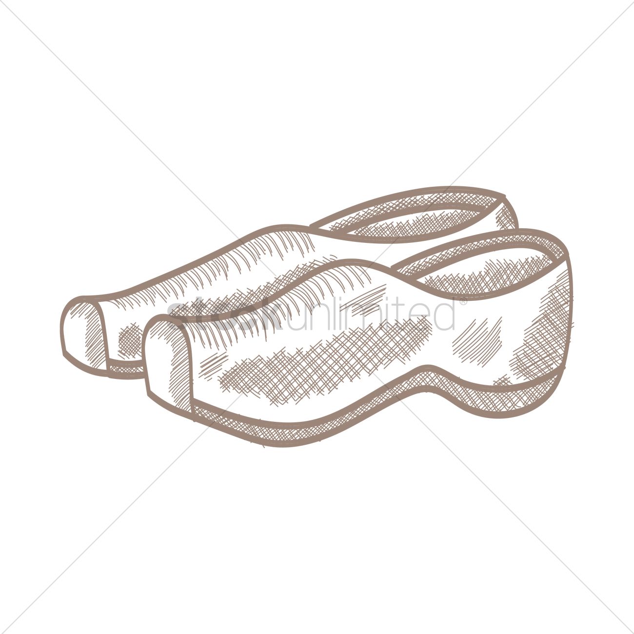 1300x1300 Wooden Clogs Vector Image - Clogs Drawing