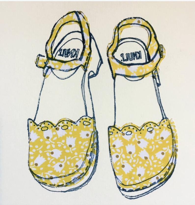 794x832 Yellow Hand Screen Print Of Swedish Shoesclogs Hand Drawn Etsy - Clogs Drawing
