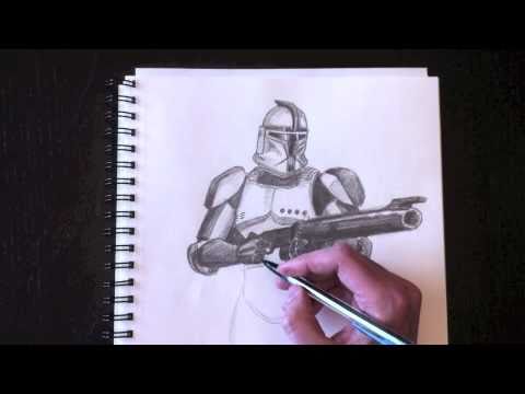 480x360 Drawing A Clone Trooper With Paolo Morrone - Clone Drawing