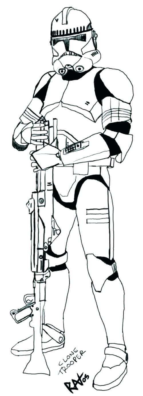 Clone Wars Coloring Pages Printable Star The Trooper Drawing - Clone ...