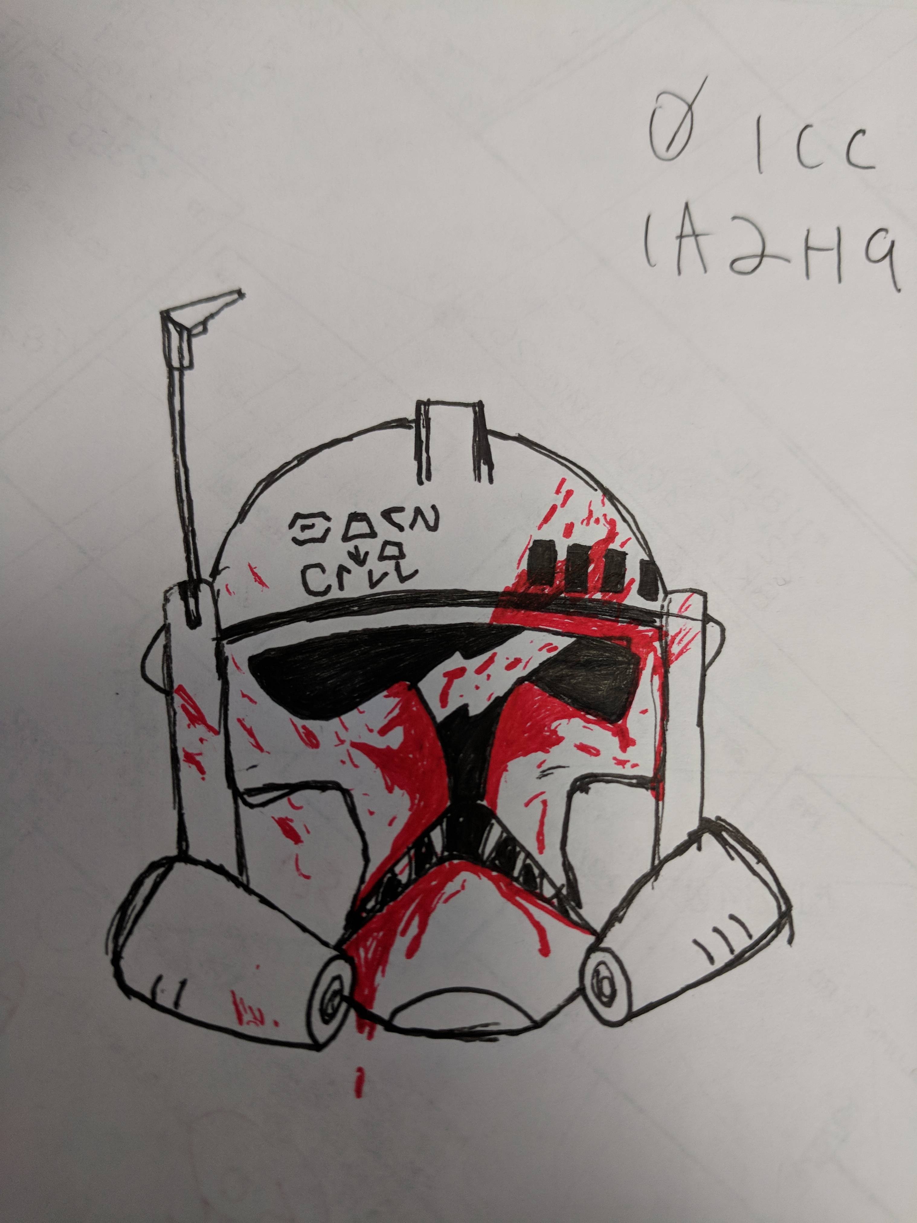 drawing of clone trooper