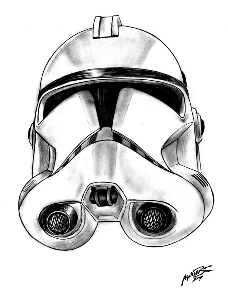 Clone Trooper Helmet Drawing