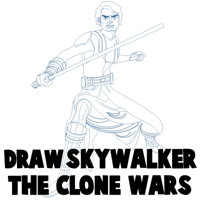 400x400 how to draw anakin skywalker from star wars the clone wars cartoon - Clone Wars Drawings
