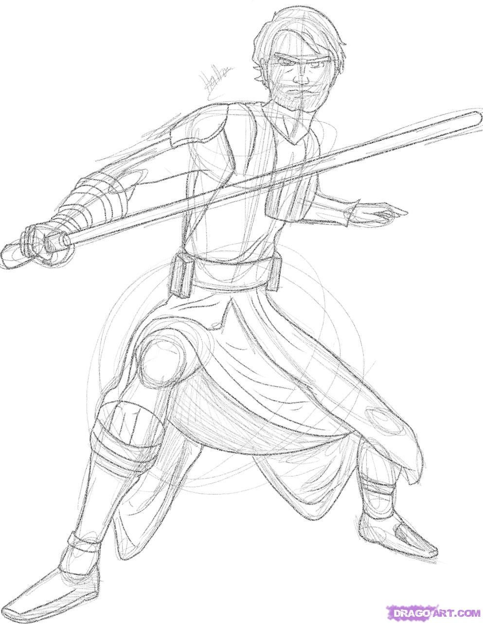 993x1282 step how to draw anakin skywalker from star wars the clone wars - Clone Wars Drawings