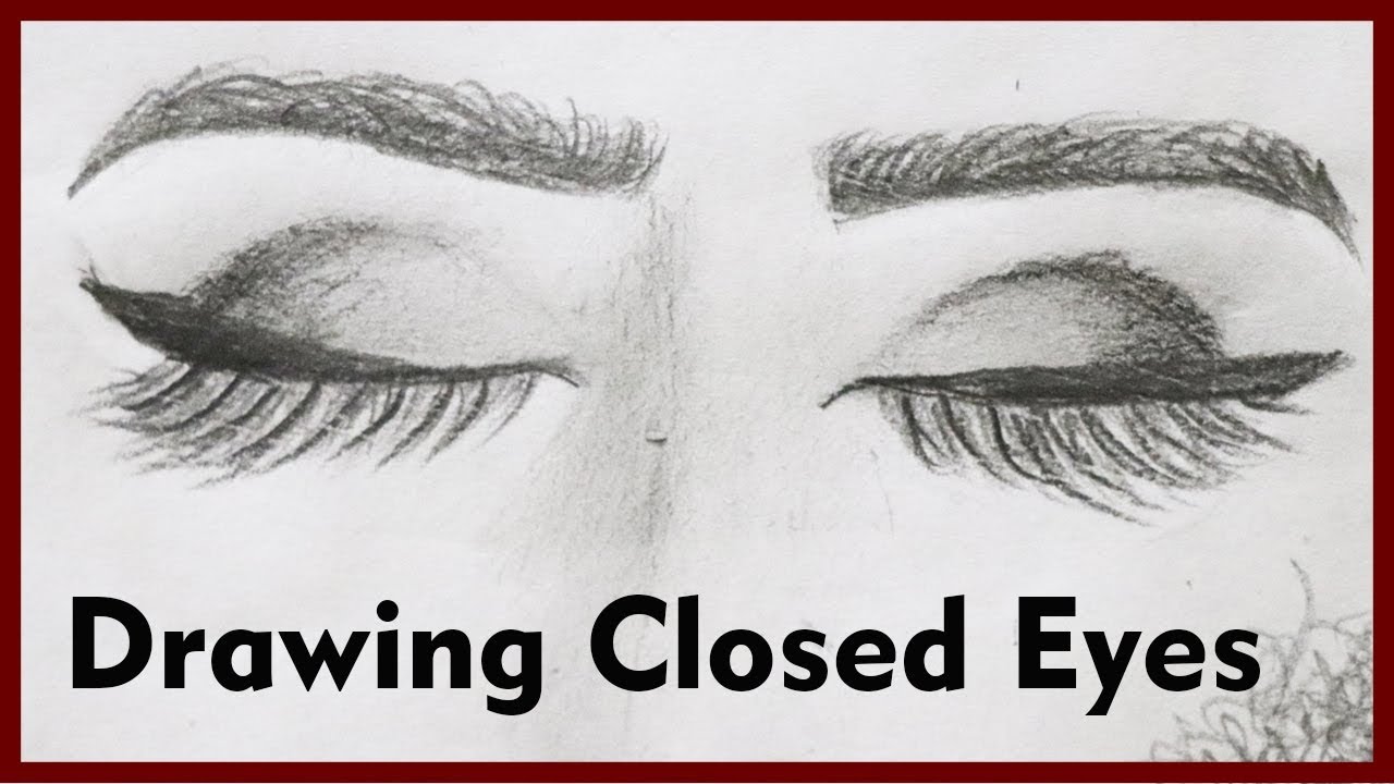 1280x720 How To Draw Beautiful Closed Realistic Eyes Step - Closed Eye Drawing