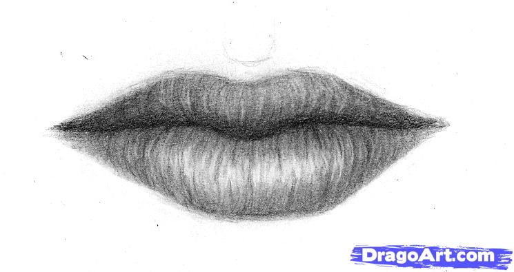 745x395 How To Sketch A Mouth, Step - Closed Lips Drawing