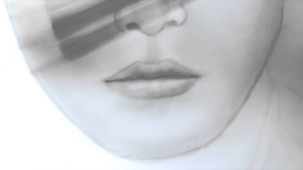 1280x720 How To Draw Lips Nose - Closed Lips Drawing