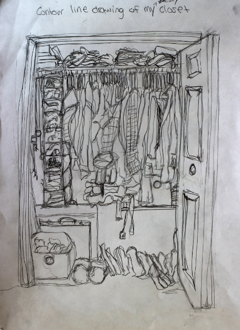 471x647 Contour Line Drawing Of Your Closet Art - Closet Drawings