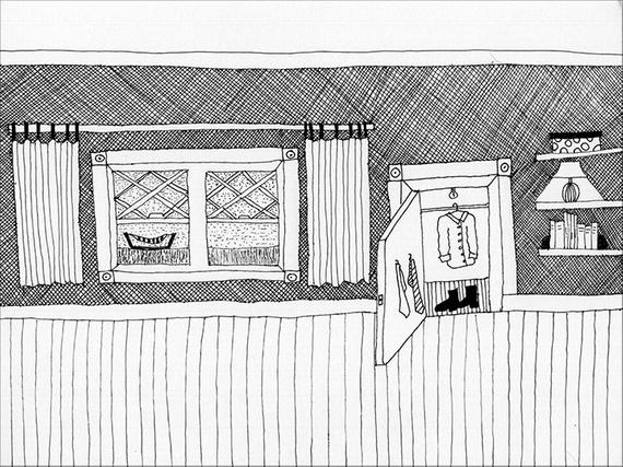 570x427 Little Pen And Ink Drawing The Closet Collectible Art Print Etsy - Closet Drawings