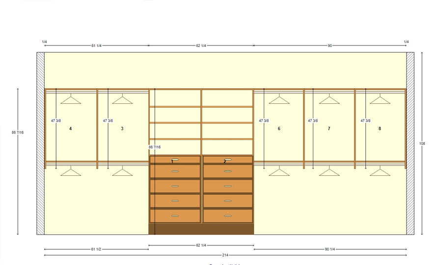 900x541 melamine closet systems - Closet Drawings