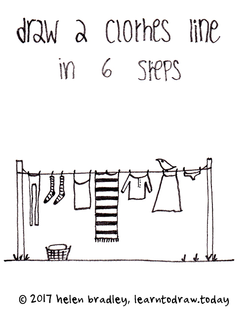 500x675 How To Draw A Clothes Line In Six Steps Learn To Draw - Clothes Drawing