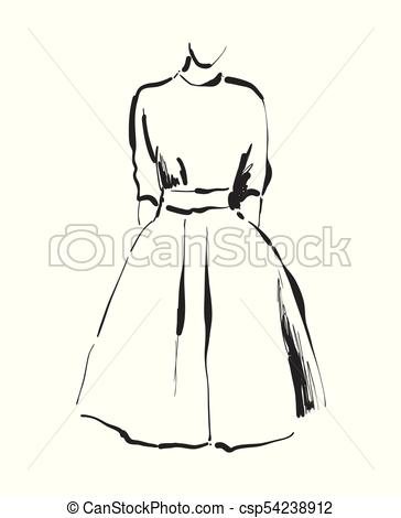 364x470 Vector Dress Drawing Hand Drawn Clothes Sketch - Clothes Drawing