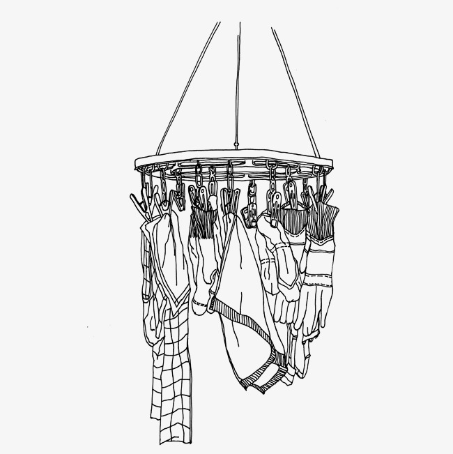 650x651 hand painted clothes hanger line drawing vector image - Clothes Hanger Drawing