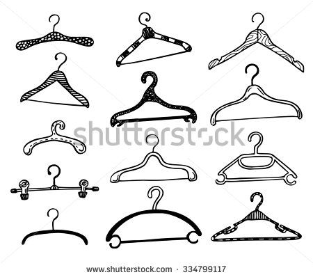 450x398 set of hand drawn doodle clothes hangers vector fashion - Clothes Hanger Drawing