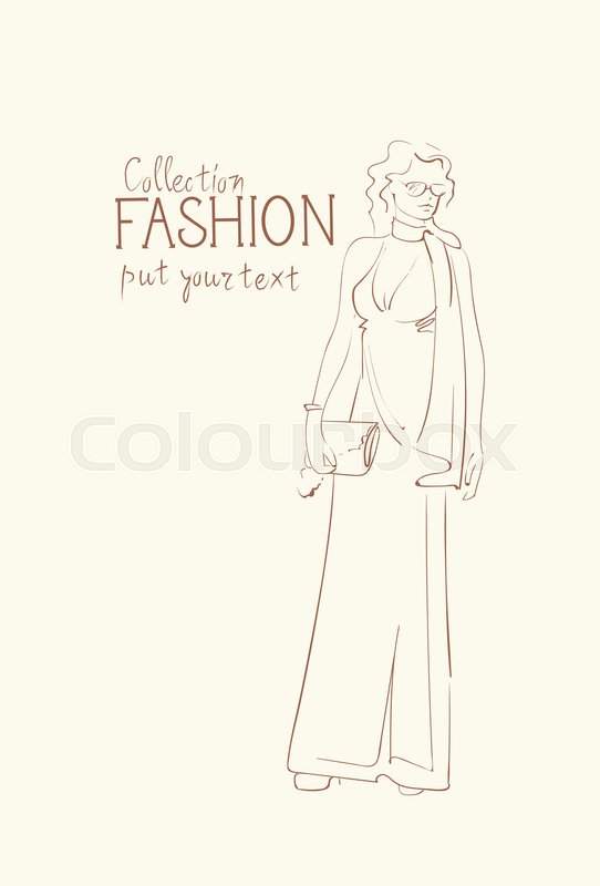 542x800 Fashion Collection Of Clothes Female Stock Vector Colourbox - Clothes Model Drawing