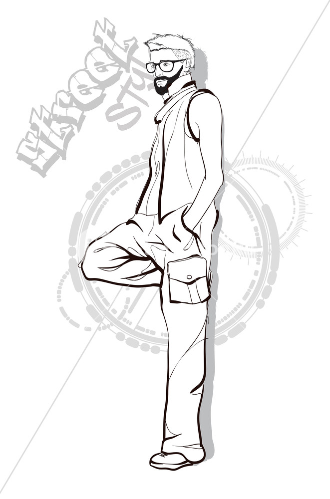 661x1000 Stylish Handsome Man In Fashion Clothes Fashion Man Hand Drawn - Clothes Model Drawing