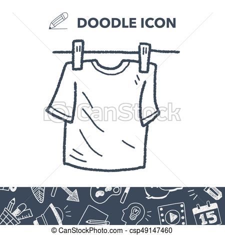 450x470 Clothesline Doodle - Clothesline Drawing