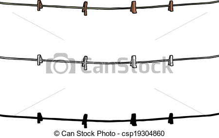 450x283 Isolated Clothesline Clothespins And Rope Over Isolated White - Clothesline Drawing