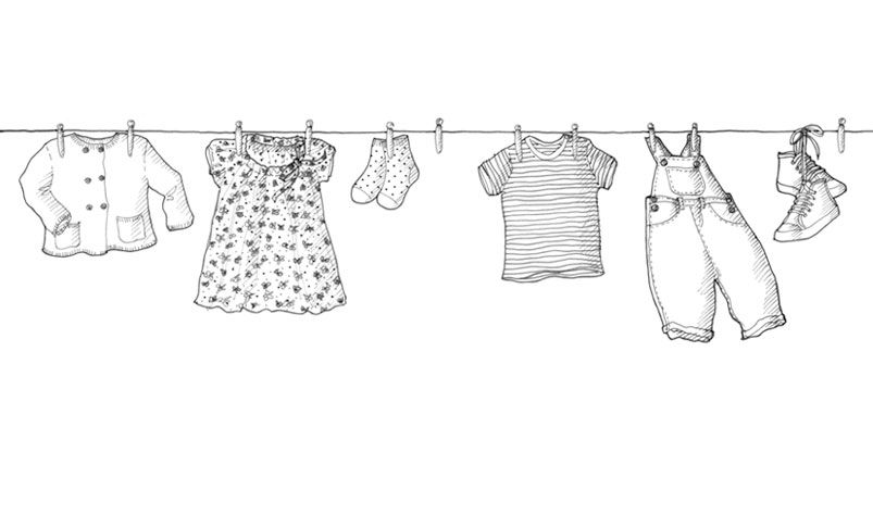 803x485 A Clothes Line With Baby Clothes Or Little Dresses Would Make - Clothesline Drawing